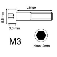 Titan Schraube M3 x 10mm -  Innensechskant - Zylinderkopf - DIN 912 - Schwarz