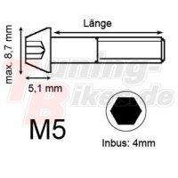 Titan Schraube M5 x 30mm - Innensechskant konischer Kopf - Blau