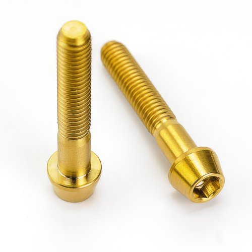 Titan Schraube M6 x 30mm - Innensechskant konischer Kopf - Gold nitriert