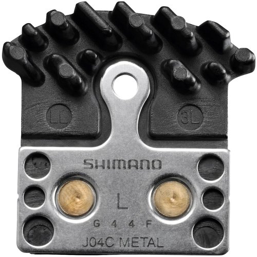 Shimano Bremsbelag-Metall J04C mit K&uuml;hlrippen inkl. Feder und Splint