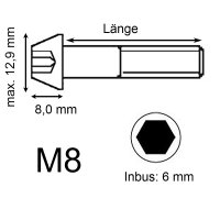 Titan Schraube M8 x 50mm - Innensechskant konischer Kopf - Schwarz