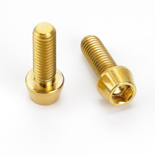 Titan Schraube M4x 10mm - Innensechskant konischer Kopf - Gold nitriert