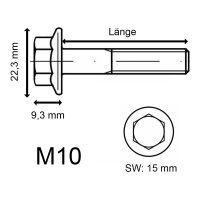 Titan Schraube M10 x 45 mm x 1.50 - Sechskant mit Bund