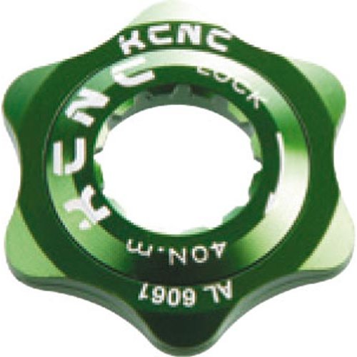 KCNC Center Lock Bremsscheibenadapter mit Verschlussring - Centerlock auf 6-Loch - Grün - 31g
