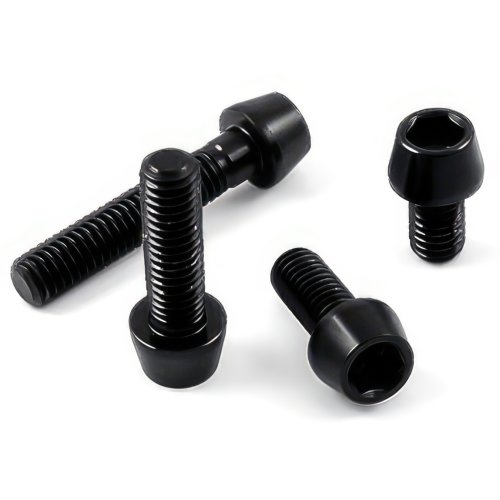 Aluminium - Schrauben - Innensechskant konischer Kopf - Schwarz - M6 x 50 mm - Made in Germany - 4 g