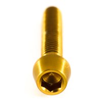 Aluminium - Schrauben - Innensechskant konischer Kopf - Gold - M6 x 35 mm - Made in Germany - 3 g