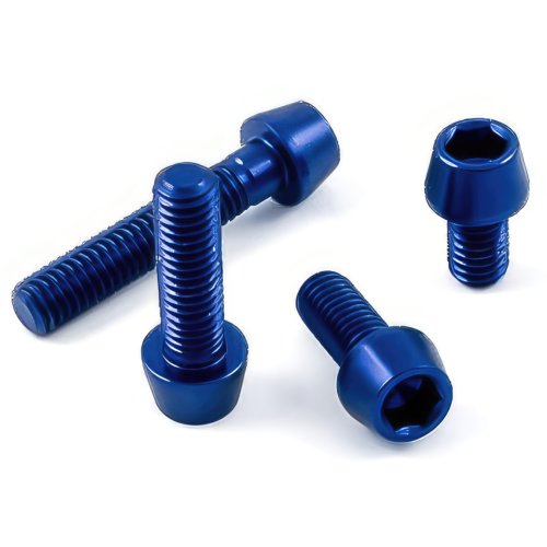 Aluminium - Schrauben - Innensechskant konischer Kopf - Blau - M5 x 12 mm - Made in Germany - 1 g