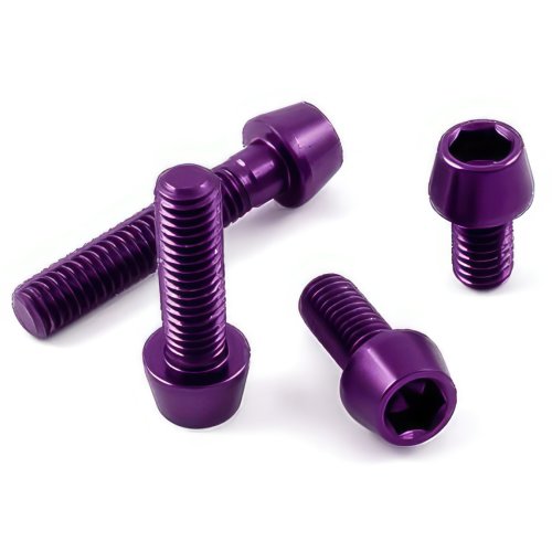 Aluminium - Schrauben - Innensechskant konischer Kopf - Violett - M5 x 20 mm - Made in Germany - 1,4 g