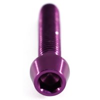 Aluminium - Schrauben - Innensechskant konischer Kopf - Violett - M6 x 45 mm - Made in Germany - 3,7 g