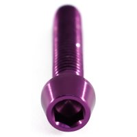Aluminium - Schrauben - Innensechskant konischer Kopf - Violett - M6 x 90 mm - Made in Germany - 6,6 g