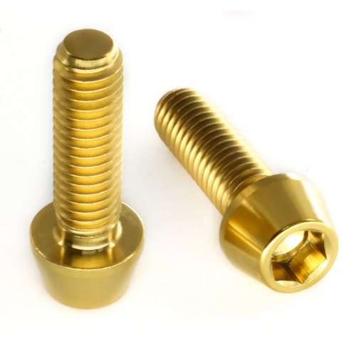 Titan Schraube M6 x 16mm - Innensechskant konischer Kopf - Gold nitriert