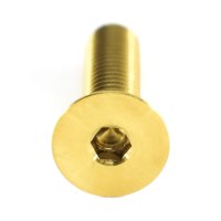 Titan Schraube M5 x 10 mm - Innensechskant Senkkopf - Gold nitriert