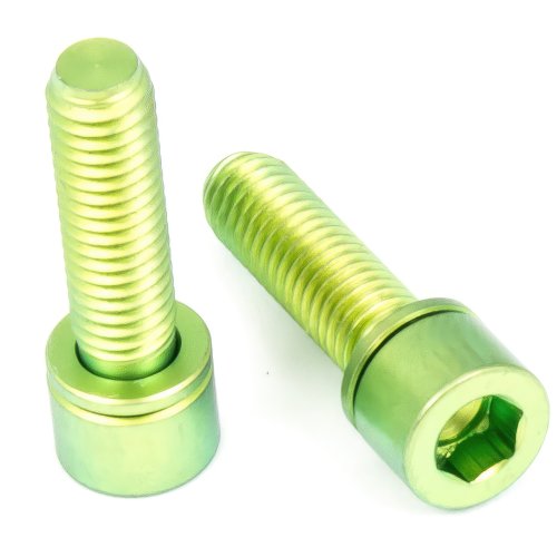 Titan Schraube M5 x 18mm - Innensechskant schmaler Zylinderkopf mit Unterlegscheibe - für Vorbau - Grün