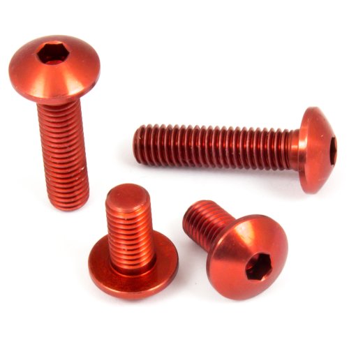 Aluminium - Schrauben - Innensechskant Linsenkopf - Rot - M6 x 10 mm