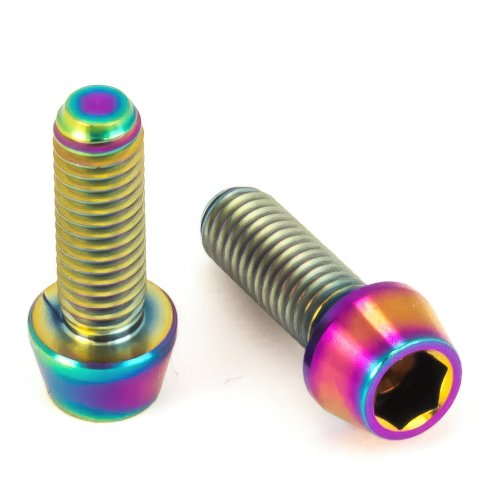 Titan Schraube M6 x 15 mm - Innensechskant konischer Kopf - Bunt / Rainbow