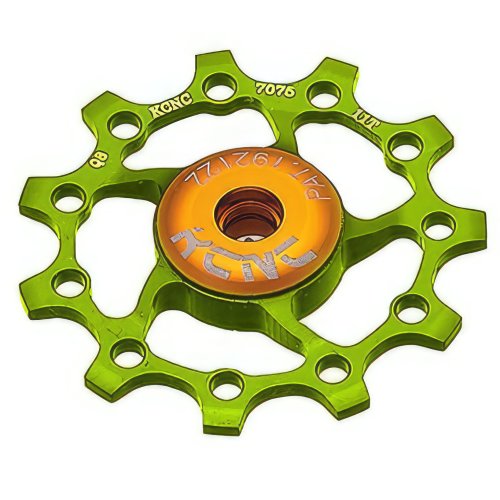 KCNC Alu Schaltröllchen 10 Zähne - mit Stahlkugellager - Grün - 1 Stk. - 8,6 g
