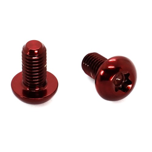 Titan Schraube M5 x 10 mm - Torx T25 Linsenkopf ISO 7380 - Rot - für Bremsscheibe