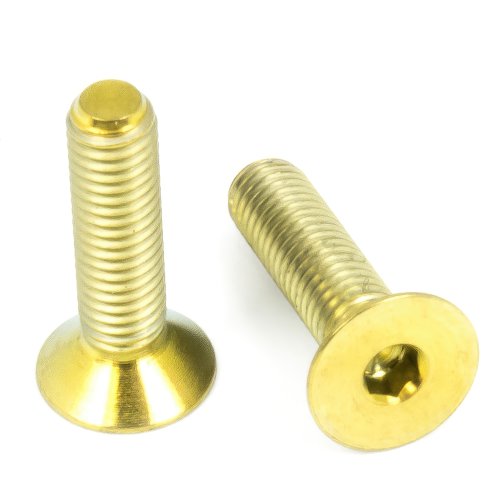 Titan Schraube M6 x 10 mm - Innensechskant Senkkopf - Gold nitriert