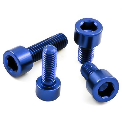 Aluminium - Schrauben - DIN 912 - Made in Germany - Zylinderkopf - Innensechskant - M6 x 10 mm - Blau - 1,4 g