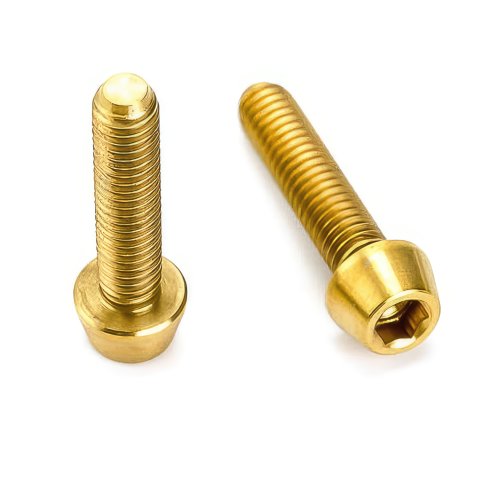 Titan Schraube M4 x 18mm - Innensechskant konischer Kopf - Gold nitriert