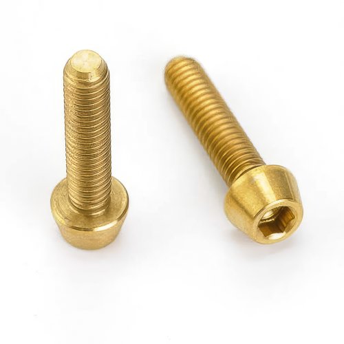 Titan Schraube M4 x 20mm - Innensechskant konischer Kopf - Gold nitriert